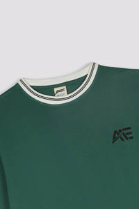 High-Quality Green Round Neck <b>Sweatshirt</b> for Men Casual & Comfortable with White Stripes Sports & Streetwear <b>Sweatshirt</b> - Product Image 4