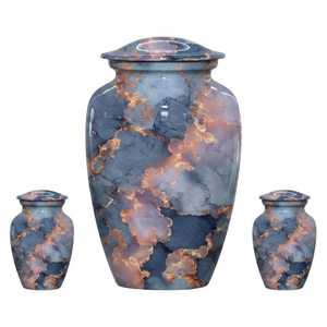 Urne funéraire artisanale en aluminium pour cendres humaines, récipient commémoratif pour adultes avec couvercle sécurisé, conteneur pour restes funéraires - Product Image 2