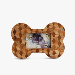 Wooden Bone Shape Photo <b>Frame</b> Handmade Geometric Pattern Desktop Decor Horizontal <b>Picture</b> <b>Frame</b> Creative Home Decoration - Product Image 2
