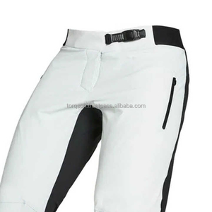 Pantalon de moto imperméable en velours côtelé blanc, taille mi-haute, respirant, coupe-vent, avec protections en maille, fabriqué en usine - Product Image 5