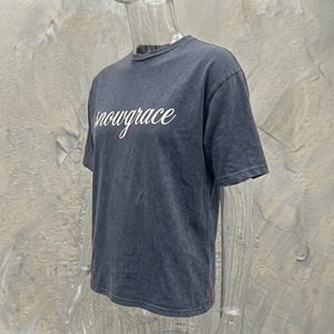 Snowgrace Men's Oversized 100% Cotton T-<b>Shirt</b> Short Sleeve O-Neck Casual Solid Silk Screen Printing High Street Jersey Fit - Product Image 5