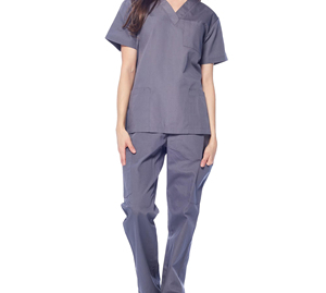 Conjuntos de Uniformes Quirúrgicos de Algodón Tejido de Manga Corta para Mujer, Color Negro, con Detección de Agujas, para Uso Hospitalario - Product Image 2