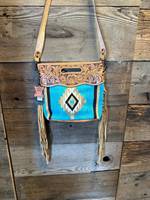 Sac à main unisexe de luxe en cuir véritable, grande capacité, motif Western Candy, style couverture de selle, avec franges et motif tapis ethnique, 2026