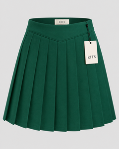 Jupe plissée mini pour femme RITS, taille haute, avec poches, anti-plis, séchage rapide, en Spandex/Polyester bleu, toutes saisons - Product Image 3