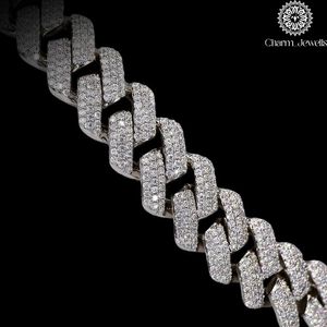 Charm Jewells Moissanite Brilliant Cut Hip Hop IGI Certified <b>Statement</b> <b>Necklace</b> 925 Silver 14K Gold Plated Link Chain Luxury - Product Image 3