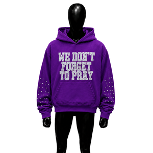 Sweat à capuche graphique violet oversize de qualité supérieure, streetwear unisexe, pull-over décontracté pour homme avec imprimé strass - Product Image 1