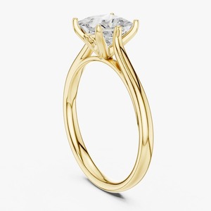 Bague de fiançailles solitaire multi-griffes en or jaune 9K avec diamant de laboratoire taille princesse 2,10 carats, bijoux de mariée personnalisés, vente en gros - Product Image 4