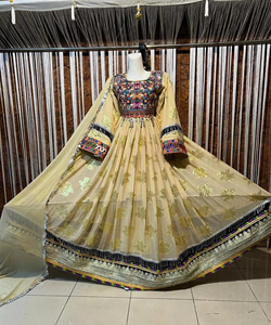 High Quality Afghan Kuchi Dress Embroidery And Silver <b>Mirror</b> Work Traditional Tribal Heritage Maxi Dress Cultural Afghani Dress - Product Image 2