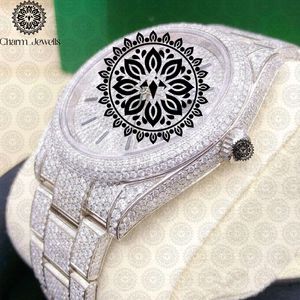 Montre de luxe Charm_Jewells en acier inoxydable, ronde, sertie de diamants, analogique, quartz, 40 mm, unisexe, tendance - Product Image 3
