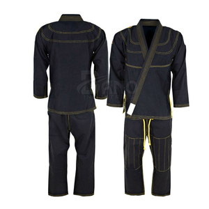 Kimono BJJ unisexe bleu foncé, mélange polyester/coton, coupe classique, respirant, séchage rapide, extensible, durable, taille adulte - Product Image 6