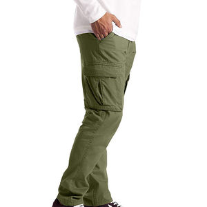 Pantalon cargo en coton de haute qualité pour hommes, 6 poches, coupe ample, élastique, décontracté, vente en gros - Product Image 2