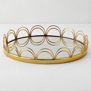 Bandeja Redonda de Metal Dorado para Servir Chocolate, Diseño Nuevo, para Utensilios de Cocina y Uso en Mesa, Disponible al por Mayor - Product Image 1