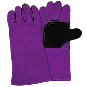 ถุงมือหนังวัวแท้คุณภาพสูง ป้องกันการสั่นสะเทือน ป้องกันการลื่น พร้อมข้อมือเสริมความแข็งแรง สำหรับงานอุตสาหกรรมและก่อสร้าง - Product Image 5