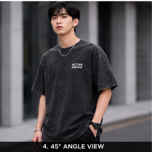 Camiseta de manga regular con cuello alto de punto transpirable de forro polar para hombre Active Squad, venta al por mayor OEM - Product Image 3