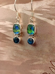 Pendientes de Cuarzo Verde Caribeño con Cinta de Cristal, Elegantes Pendientes Colgantes en Tono Plateado con Piedras Preciosas, Regalo de Joyería para Mujer - Product Image 6