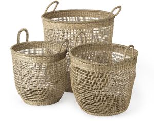 Soft Seagrass European Style Eco-Friendly Multifunction Storage <b>Basket</b> <b>for</b> <b>Plants</b> and Home Decoration - Product Image 3