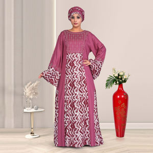 Vestido Kaftan de Rayón con Diseño de Diamantes, Moda Islámica Árabe, Transpirable, Holgado, de Manga Larga, Estilo Dubái, Atuendo Maxi para Mujer - Product Image 5
