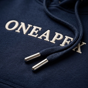 <b>Women's</b> Navy <b>Blue</b> Oversized Hoodie Embossed Logo Premium Cotton <b>Fleece</b> Pullover Sweatshirt Wholesale Streetwear Manufacturer - Product Image 6