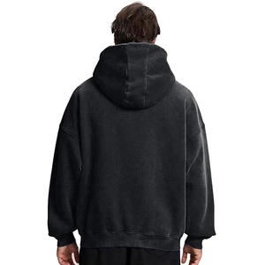 Sweat-shirts et sweats à capuche pour hommes 400 g/m² en molleton bouclette, sweat à capuche zippé pour homme, sweat-shirt vierge à double fermeture éclair, coupe ample, streetwear d'hiver, OEM - Product Image 2