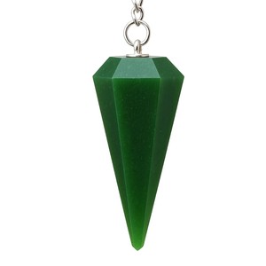 Pendentif en cristal d'aventurine verte, forme conique, poli, sculpté, magnifique outil de radiesthésie, guérison énergétique, vente en gros, parfait - Product Image 4