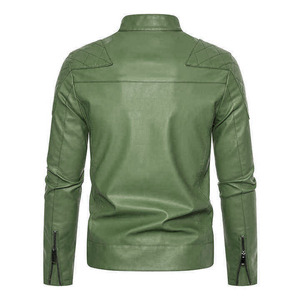 Latest Designed Custom Men <b>Leather</b> <b>Jacket</b> <b>Long</b> Sleeve Lightweight Breathable <b>Leather</b> <b>Jacket</b> Available Multiple Colors Outdoor - Product Image 5