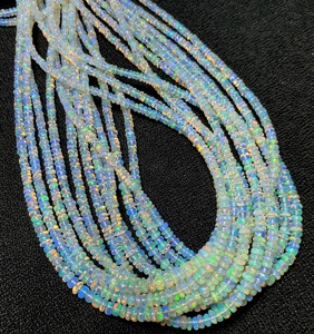 Perles rondes lisses en opale d'Éthiopie de haute qualité, 3-5 mm, 16 pouces, brin d'opale de feu pour la fabrication de bijoux, collier, bracelet, boucles d'oreilles - Product Image 4