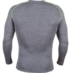 Haut de protection anti-UV à manches longues pour homme, noir et rouge, en spandex et polyester, séchage rapide - Product Image 2