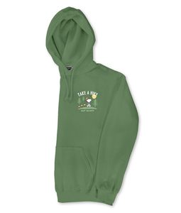 Sweat à capuche imprimé Pea nuts Sno opy Take a Hike pour homme, vert, en coton, décontracté, avec poche avant, coupe classique, pour le printemps - Product Image 3