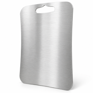 Planche à découper en acier inoxydable avec poignée 36 x 25 cm, planche à découper de cuisine en métal brossé pour l'exportation en gros depuis l'Inde - Product Image 3