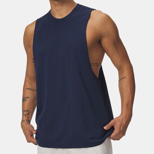 Loose Design Solid Color Blank Fashionable Custom Screen Print Logo Round Neck Sleeveless Plus Size Oversized <b>Mesh</b> Tank <b>Top</b> - Product Image 1