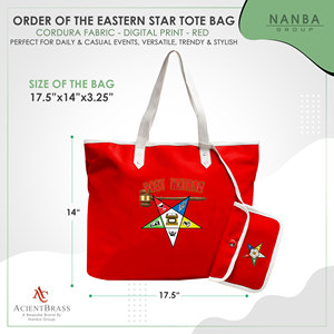 Sac fourre-tout Red Eastern Star (OES) pour anciennes Matrones |   Sac fourre-tout imperméable personnalisé Eastern Star Maroon - Product Image 6