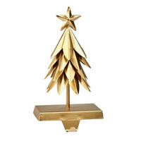 Support de chaussette de Noël en forme de nœud papillon doré, crochet décoratif pour cheminée, en aluminium et bois écologique, personnalisable