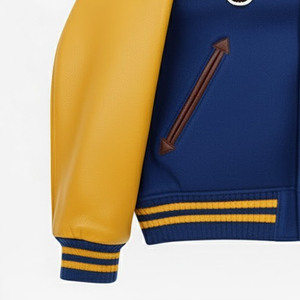 <b>High</b> Quality <b>Leather</b> Sleeves Embroidered Logo Letterman Hooded Jacket <b>Top</b> Seller Hip Hop Streetwear Baseball Jackets For Men - Product Image 2