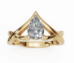 Bijoux en diamant de 0,300 carat, 1 pierre, or massif 9k 14k 18k, or jaune, rose, blanc, pierre précieuse authentique, bijoux fins, cadeau de haute qualité - Product Image 3