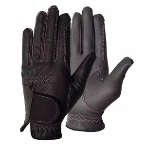 Gants d'équitation OEM en peau de mouton, gants en cuir noir, doux et durables - Product Image 1