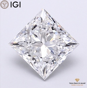 Diamant CVD de laboratoire certifié IGI, coupe princesse magnifique, 2,00 carats, couleur D, clarté VVS1, pour usage en joaillerie - Product Image 1