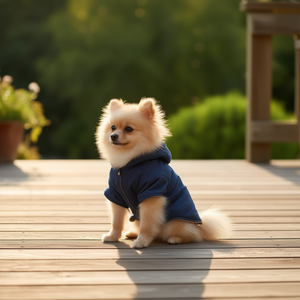 Yommy <b>Dog</b> <b>Hooded</b> Coat Blue L Pet Clothes - Product Image 3