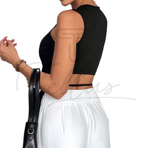 Camiseta sin mangas con estampado digital más vendida para mujer, ropa de gimnasio y fitness, camiseta de verano personalizada con tu logo e impresión. - Product Image 5