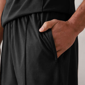 Ensemble de survêtement noir pour homme, t-shirt à manches courtes et pantalon de jogging, vêtements de sport décontractés d'été, tenue de sport deux pièces - Product Image 2