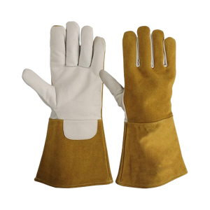 Gants de soudage TIG de qualité supérieure, résistants, en cuir de chèvre et de vache, en aramide, protection industrielle contre la chaleur pour les mains et les bras - Product Image 1