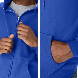Sweat-shirt à capuche zippé pour homme, couleur unie, en polaire, avec poches, coupe classique, veste à capuche, style décontracté pour l'automne - Product Image 3