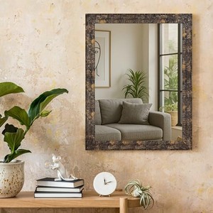 Mango Wood Minimalist <b>Rectangle</b> <b>Mirror</b> 20x30 Wholesale | Natural Finish - Product Image 2