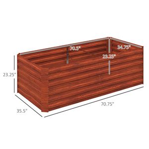 Fioriera Rialzata in Acciaio Zincato Marrone Scuro 71FT X 36FT X 23FT per Esterni con Barre di Rinforzo - Product Image 3