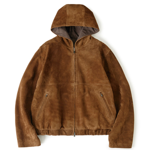 Veste décontractée pour homme en daim marron imperméable, respirante, écologique, avec fermeture éclair sur le devant, coupe classique, pour l'automne - Product Image 1