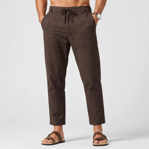 Pantalon en coton tricoté pour homme, coupe droite mi-haute, avec cordon de serrage élastique, décontracté, respirant, séchage rapide, pour l'automne - Product Image 1
