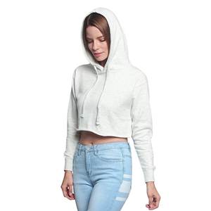 Sudadera con capucha corta para mujer con logo personalizado, estampado serigrafiado, manga larga, gruesa, con cremallera - Product Image 1