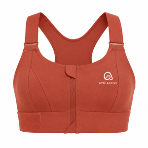 Soutien-gorge de sport réglable pour femme avec fermeture éclair sur le devant et dos nageur |   Soutien-gorge de yoga haute performance 220g avec logo personnalisé, motif écossais, en Spandex/Polyester - Product Image 5