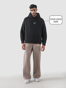 High Quality 100% Cotton Solid Winter <b>Warm</b> <b>Fleece</b> Hoodies Custom Men Thick Pullover Sweatshirts with Embroidery Patch - Product Image 3