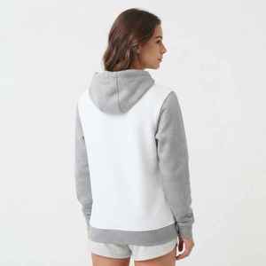 Sudadera con Capucha para Mujer, Diseño Color Block, Mezcla de Algodón, Tejido de Punto, Estilo Casual, Corte Regular, para Otoño, Gris y Blanco, Manga Larga - Product Image 2
