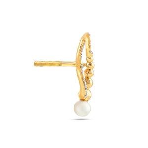 Golden White Stone <b>Infinity</b> Drop <b>Earrings</b> - Product Image 1
